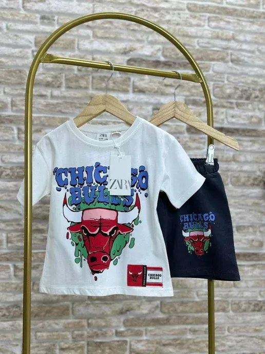 Костюм летний с принтом Chicago Bulls