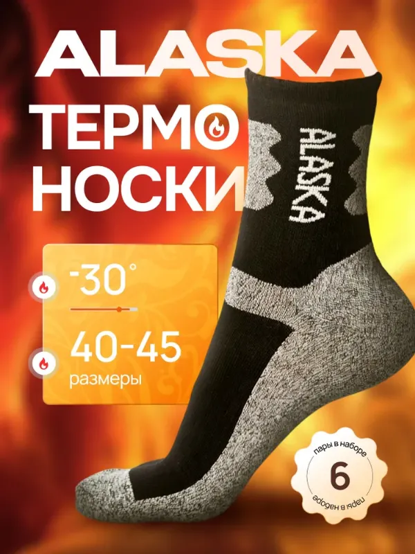 Носки мужские, 6 пар