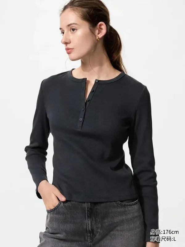 Футболка Uniqlo Женский Футболка с длинными рукавами 479591 1 шт