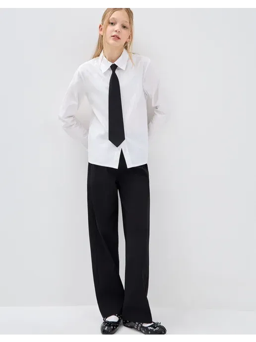 Чёрные брюки удлинённые (Long Leg) на резинке