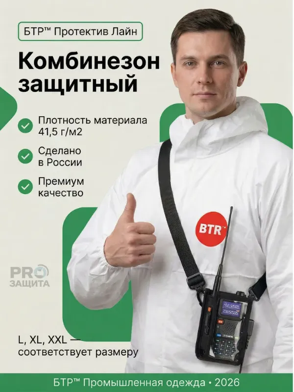 Комбинезон(костюм)защитный одноразовый BTR ТАЙВЕК 500H 41г/м2 (XXL) 54-56