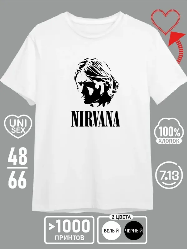 Футболка Premium 48(M)-66(8XL) Нирвана Nirvana 1 шт