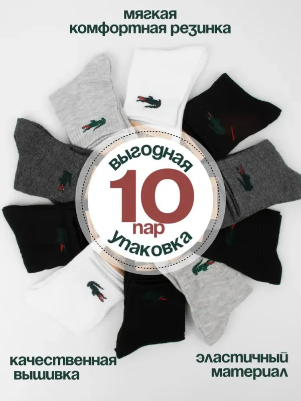 Носки мужские, 10 пар