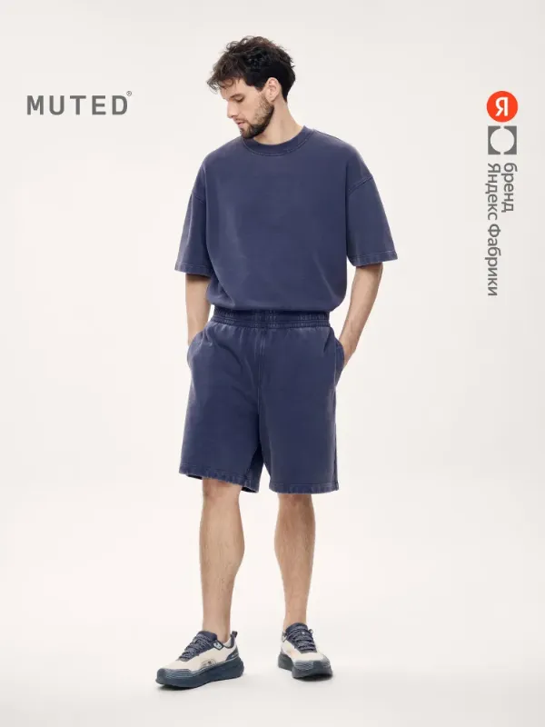 Шорты MUTED из выбеленного футера, Яндекс Фабрика