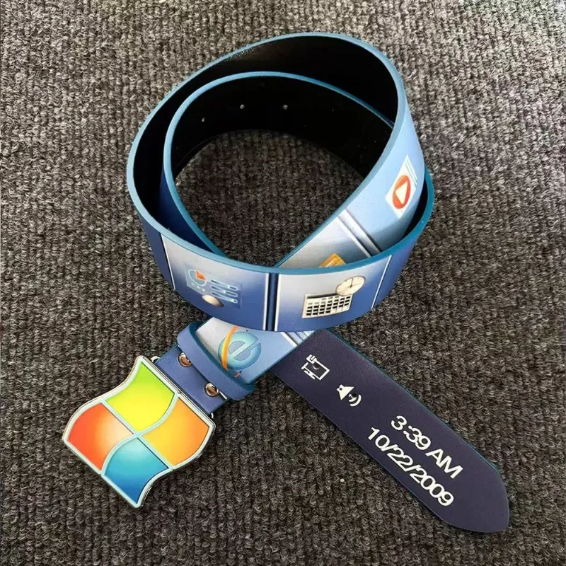 Ремень Ретро-ремень размером 110 * 3,8 см с рисунком Microsoft Windows 7