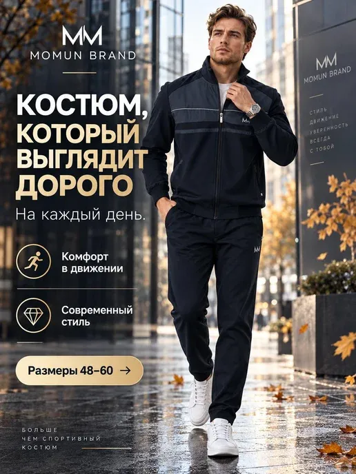 Спортивный костюм на молнии без начеса