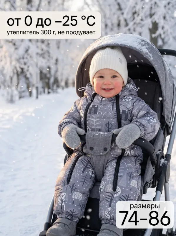 Комбинезон утепленный Сонный Гномик Новорожденка и малыши