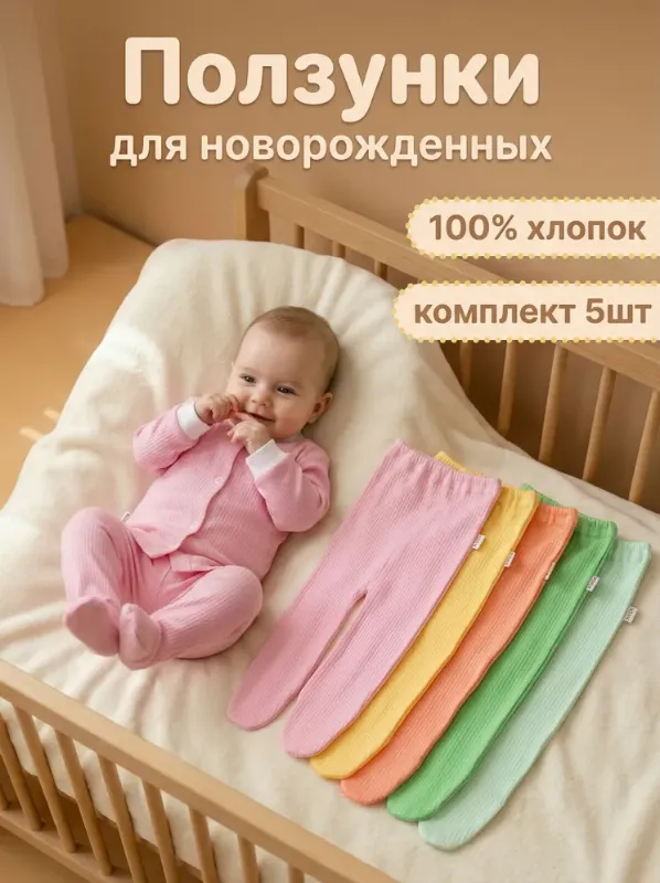 Ползунки Софьюшка Ползунки для новорожденных , 5 шт