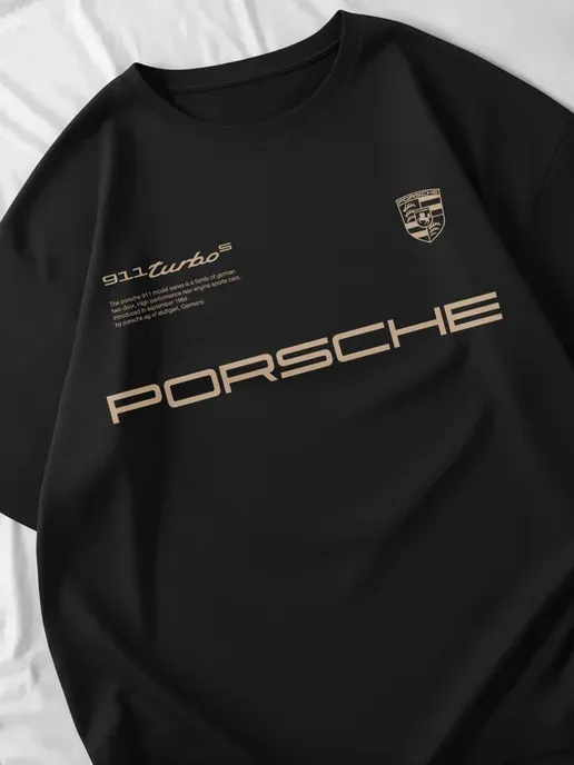 Футболка оверсайз с принтом porsche 911