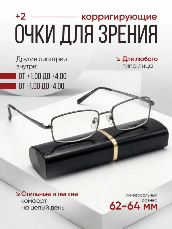 Корригирующие очки с футляром +2.5