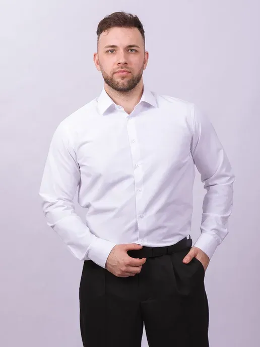 Рубашка нарядная прямая в офис
