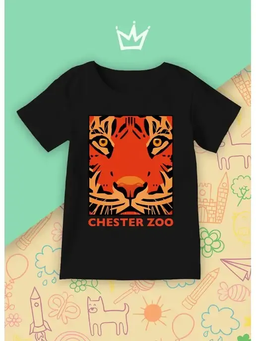 Детская футболка Тигр Chester Zoo Графика Хищник Зоопарк