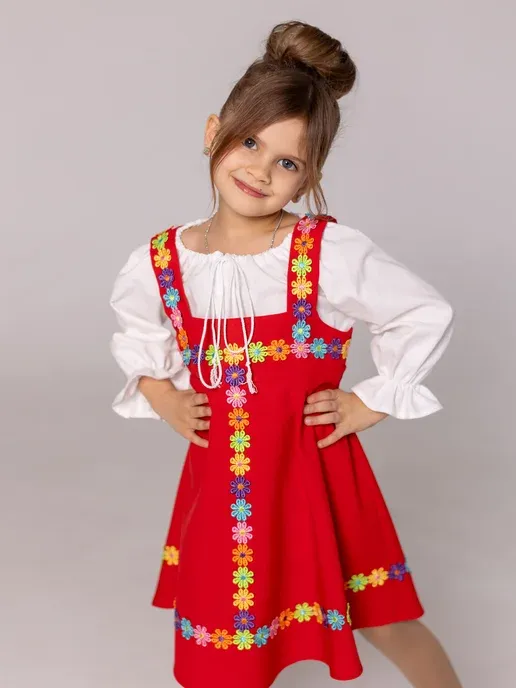 Русский народный костюм сарафан Яблочко