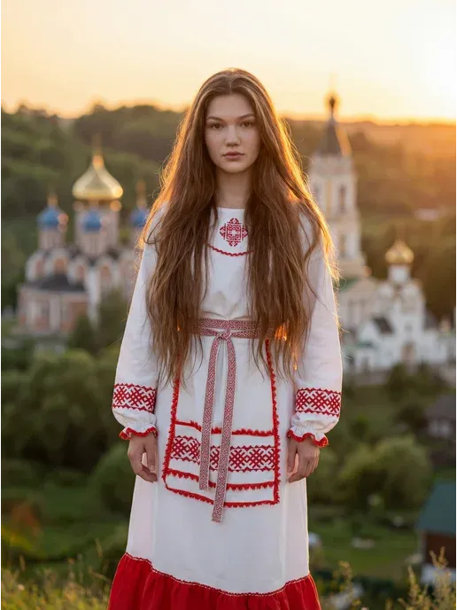 Костюм русский народный (марийский узор)