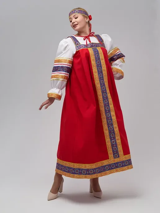 Русский народный костюм сарафан с очельем