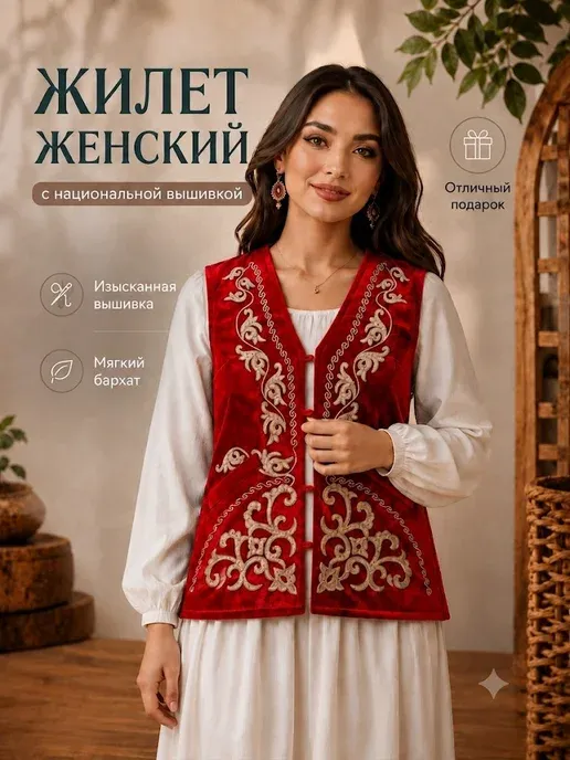 Национальный татарский жилет камзол