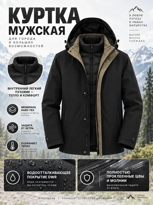 куртка демисезонная мужская с капюшоном молодежная