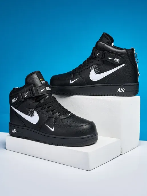 Зимние кроссовки высокие air force 1 с мехом
