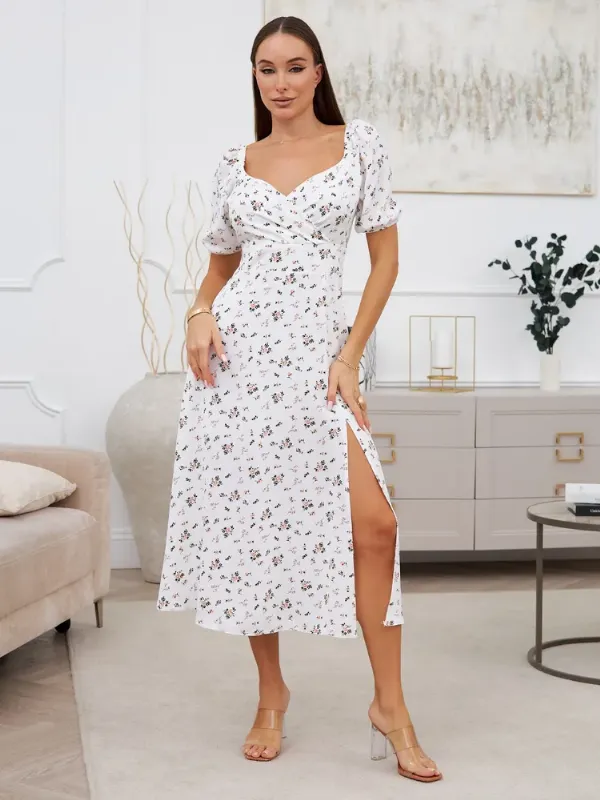 Платье DIECAS ELEGANCE вечернее летнее в цветочек с разрезом