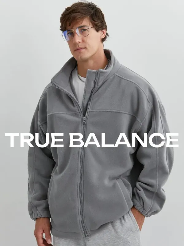 Толстовка TRUE BALANCE теплая, флисовая, оверсайз, плотность 350 гр/м2