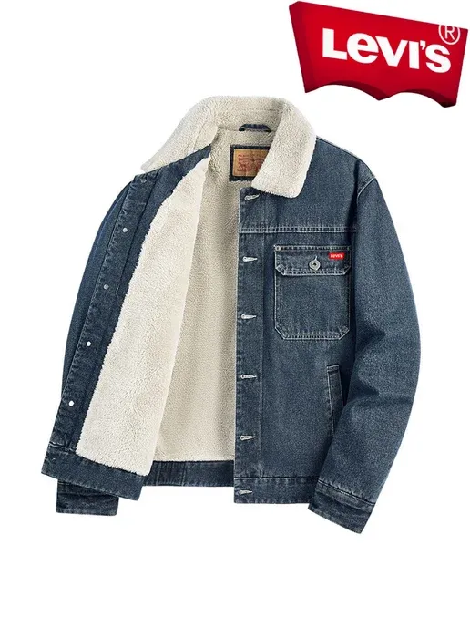 Куртка Levi's Мужское хлопковое пальто с флисовой подкладкой
