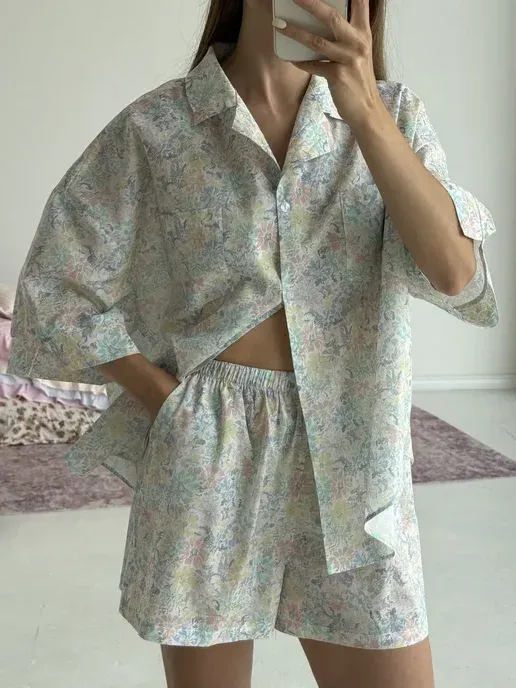Пижама хлопковая с шортами