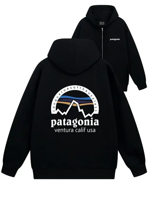 Худи оверсайз с капюшоном Patagonia y2k на молнии