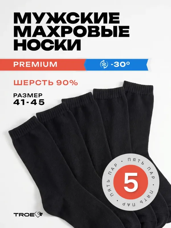 Носки ТROE качество с душой мужские, 5 пар