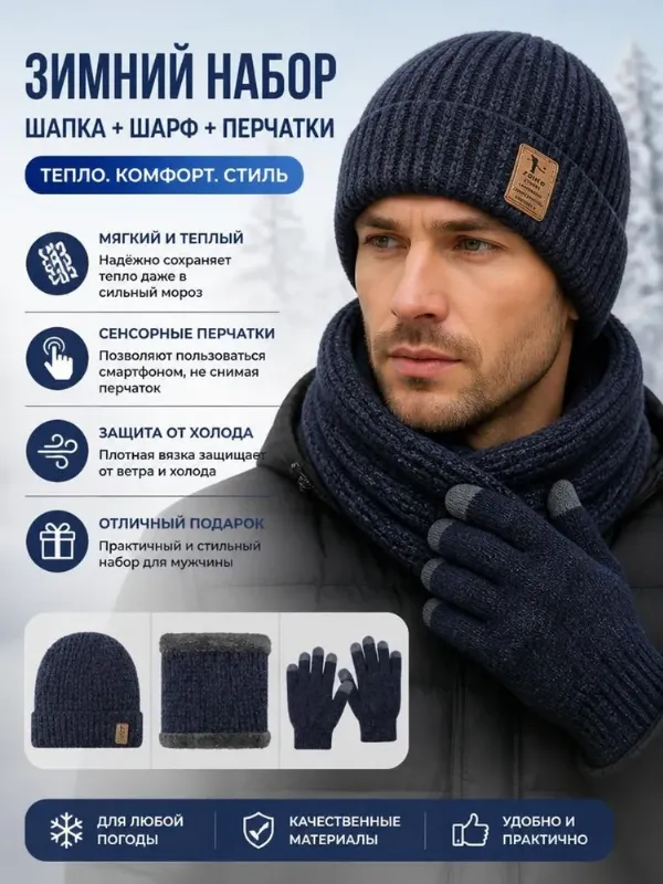 Шапка бини, 3 шт