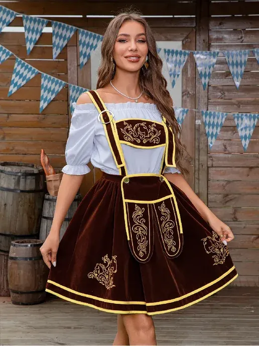Карнавальный костюм Октоберфест, платье Dirndl в комплекте