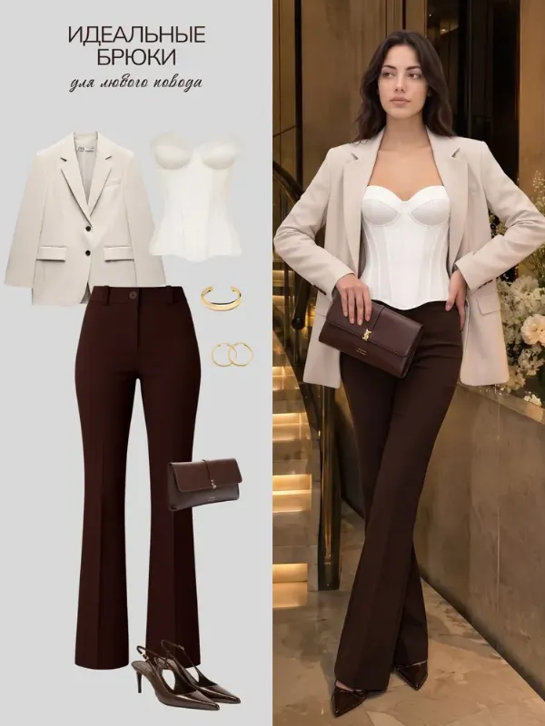 Брюки клеш Glamouros Goddess классические офисные, 1 шт