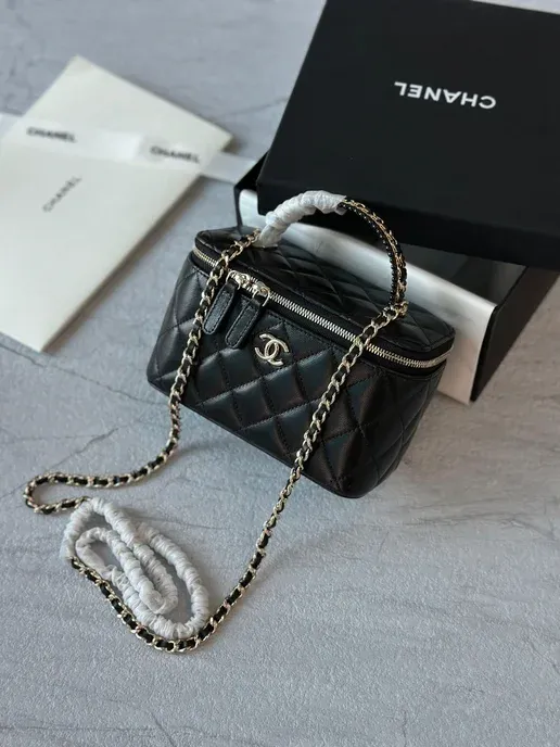 сумка chanel мини-чемодан косметичка черная