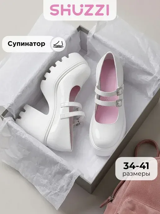 Туфли лолита на каблуке и платформе