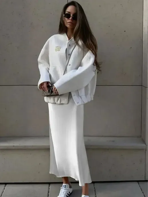 Юбка атласная миди на резинке