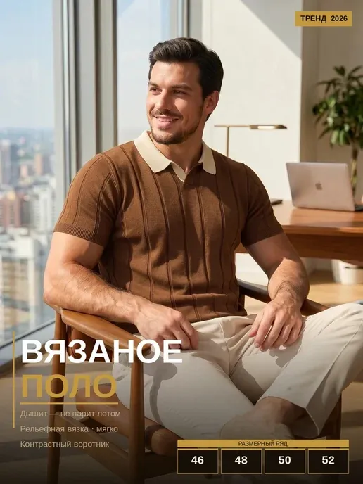 Поло с коротким рукавом лето