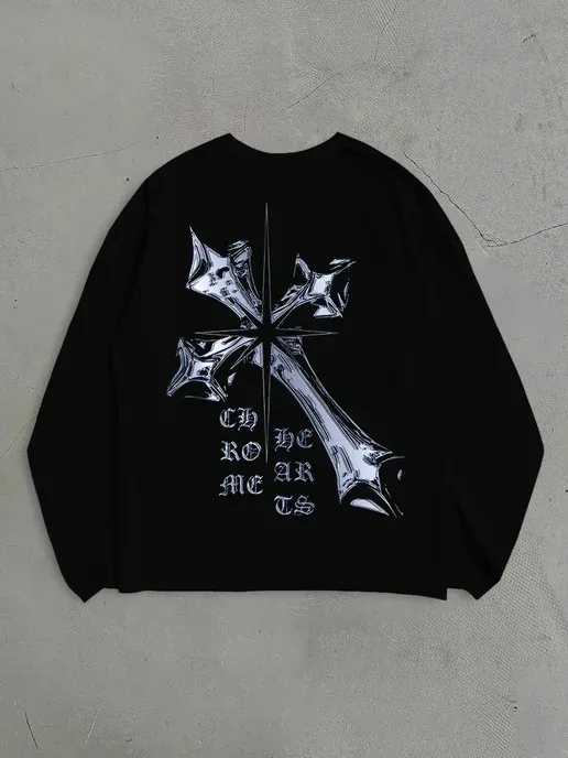 Лонгслив оверсайз Chrome Hearts sk8