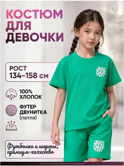 Подростковый костюм футболка и шорты