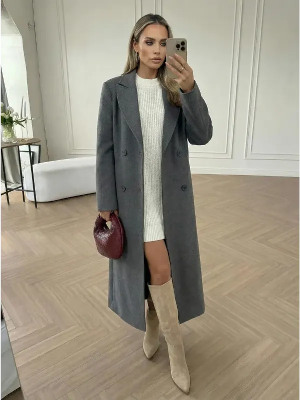 Демисезонное пальто весеннее длинное драповое