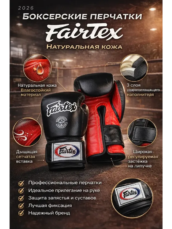 Боксерские перчатки FairTex натуральная кожа