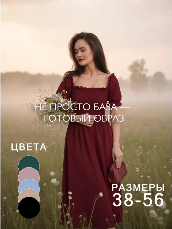 Платье повседневное миди