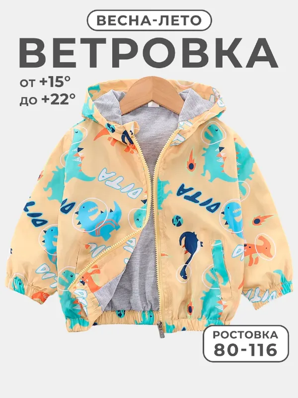 Ветровка детская куртка летняя с капюшоном