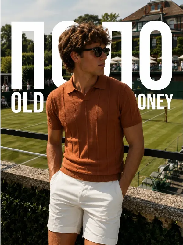 Футболка поло с коротким рукавом вязаное old money